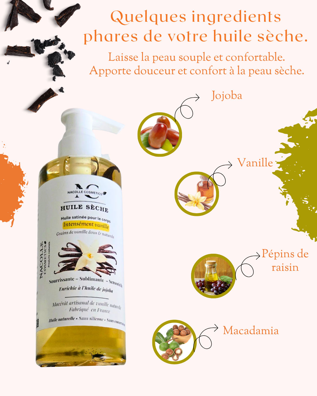 Huile sèche "intensément vanille"